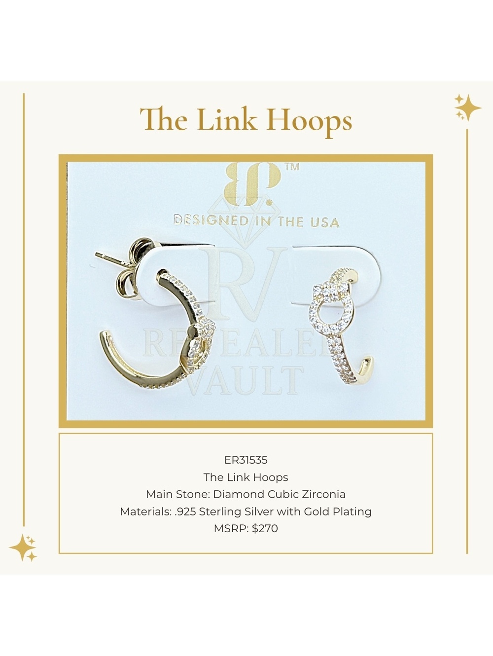 The Link Hoops - Sterling Club Vermeil